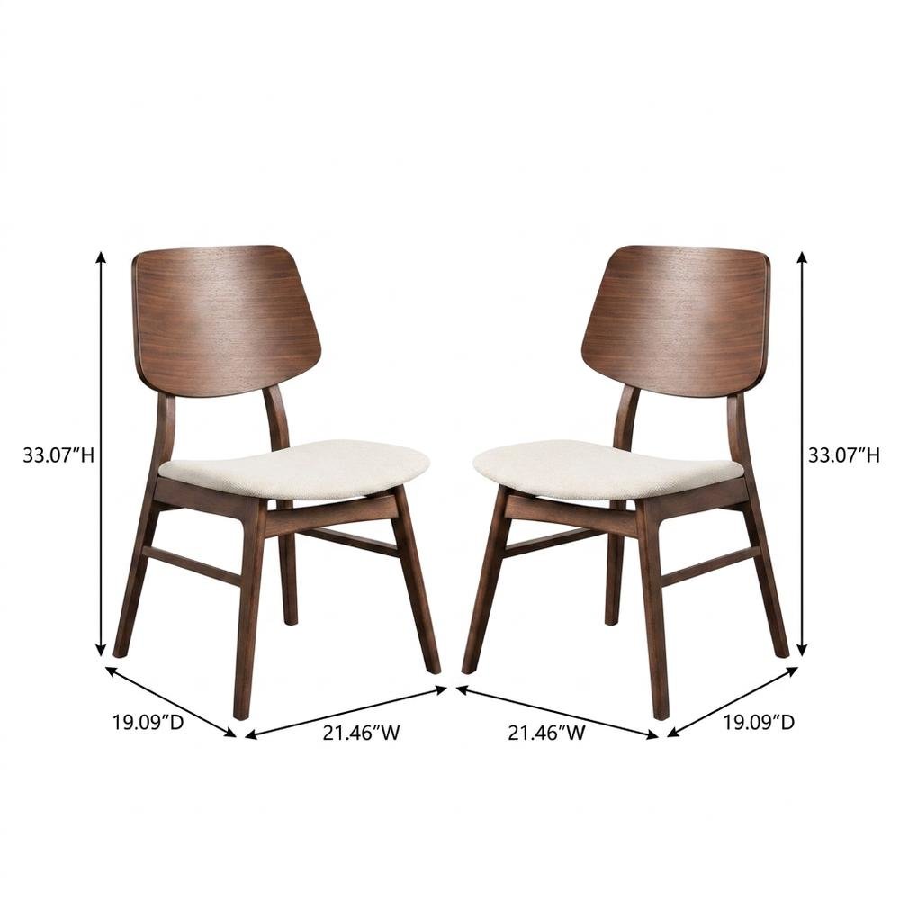 Solid Wood Walnut Dining Chairs for Kitchen and Dining Room Table, Set of 6. Picture 5