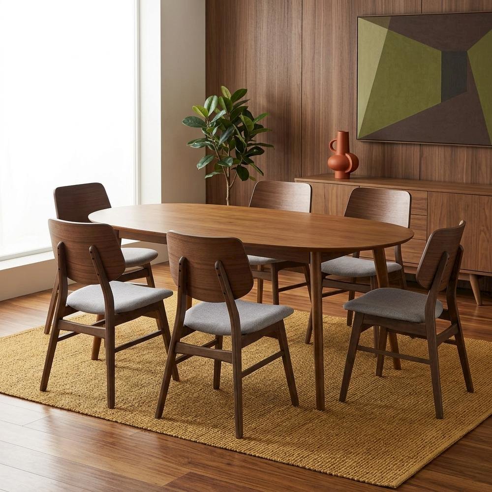 Solid Wood Upholstered Dining Chairs, Dark Gray, Set of 6. Picture 2