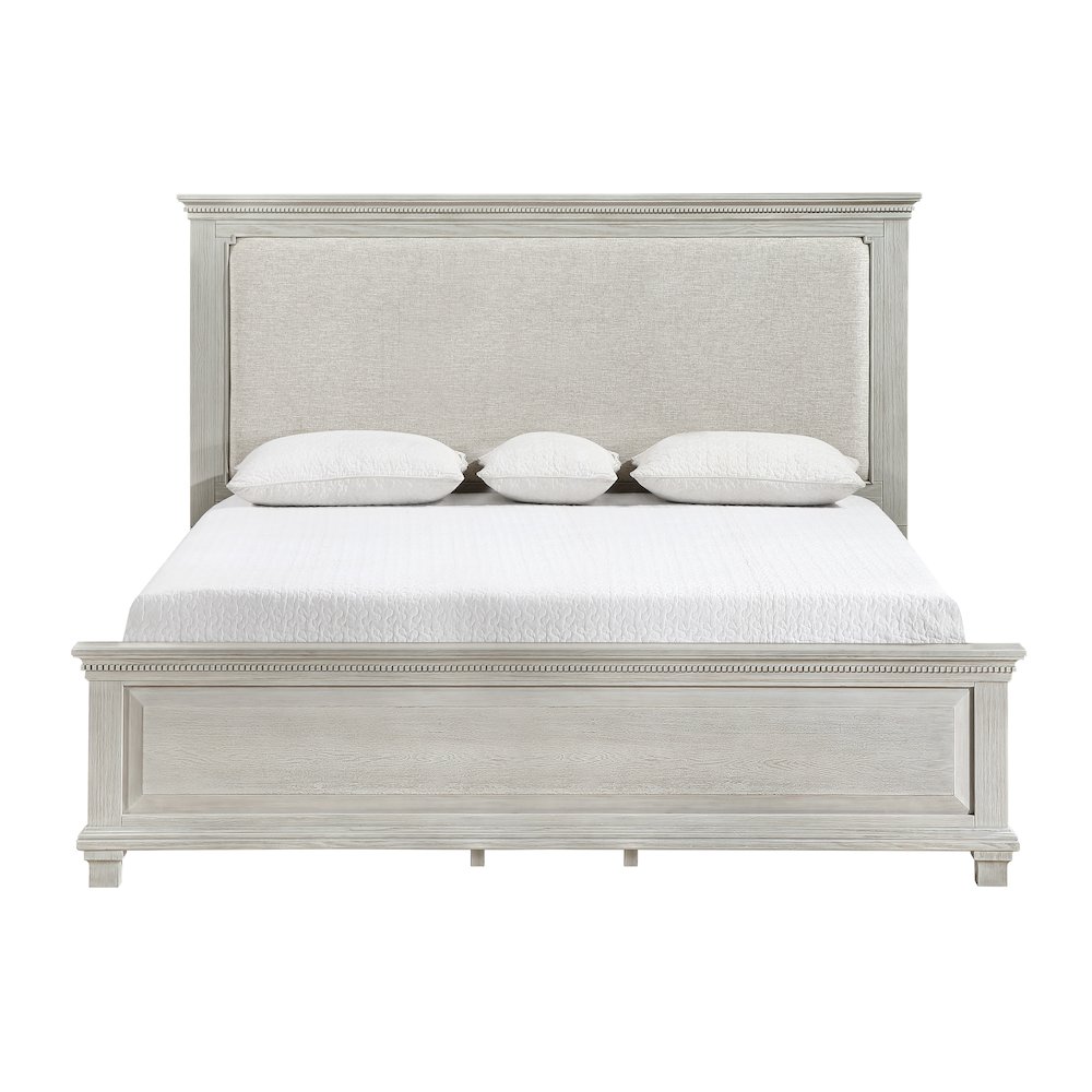 Silver Sands Upholstered California King Panel Bed in Gray. Picture 7