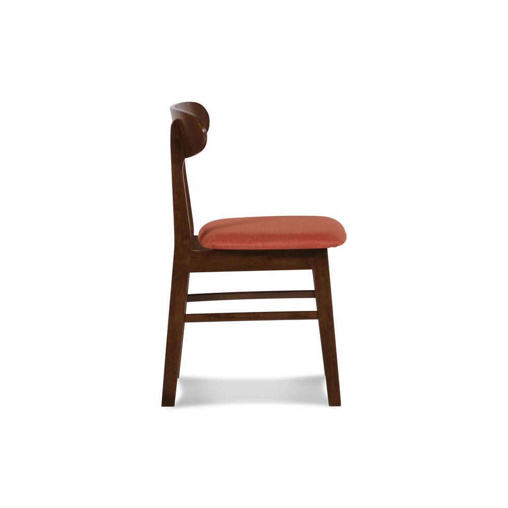 Furniture Morocco 7-Piece Mid-Century Wood Dining Set in Orange. Picture 9