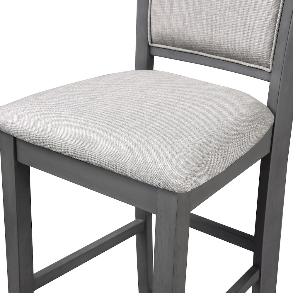 Amy Wood Counter Chair in Gray (Set of 6). Picture 6