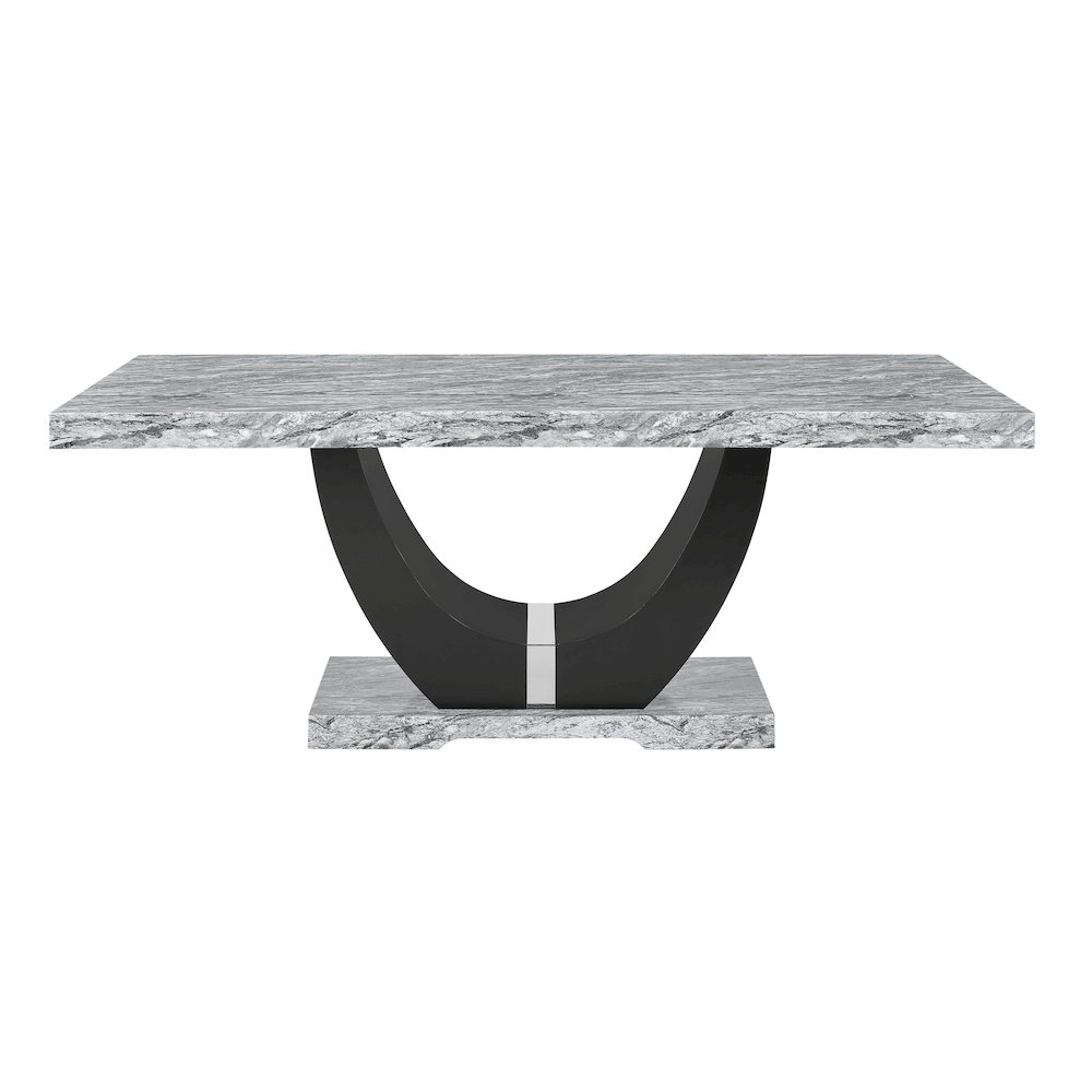 Lyra 7-Piece Wood Dining Table Set, Gray. Picture 5