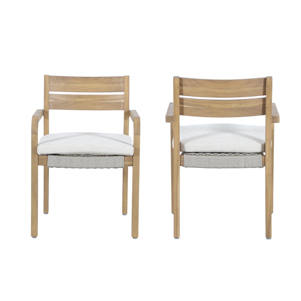 Arden 5-Piece Wood Outdoor Dining Set in Natural. Picture 9