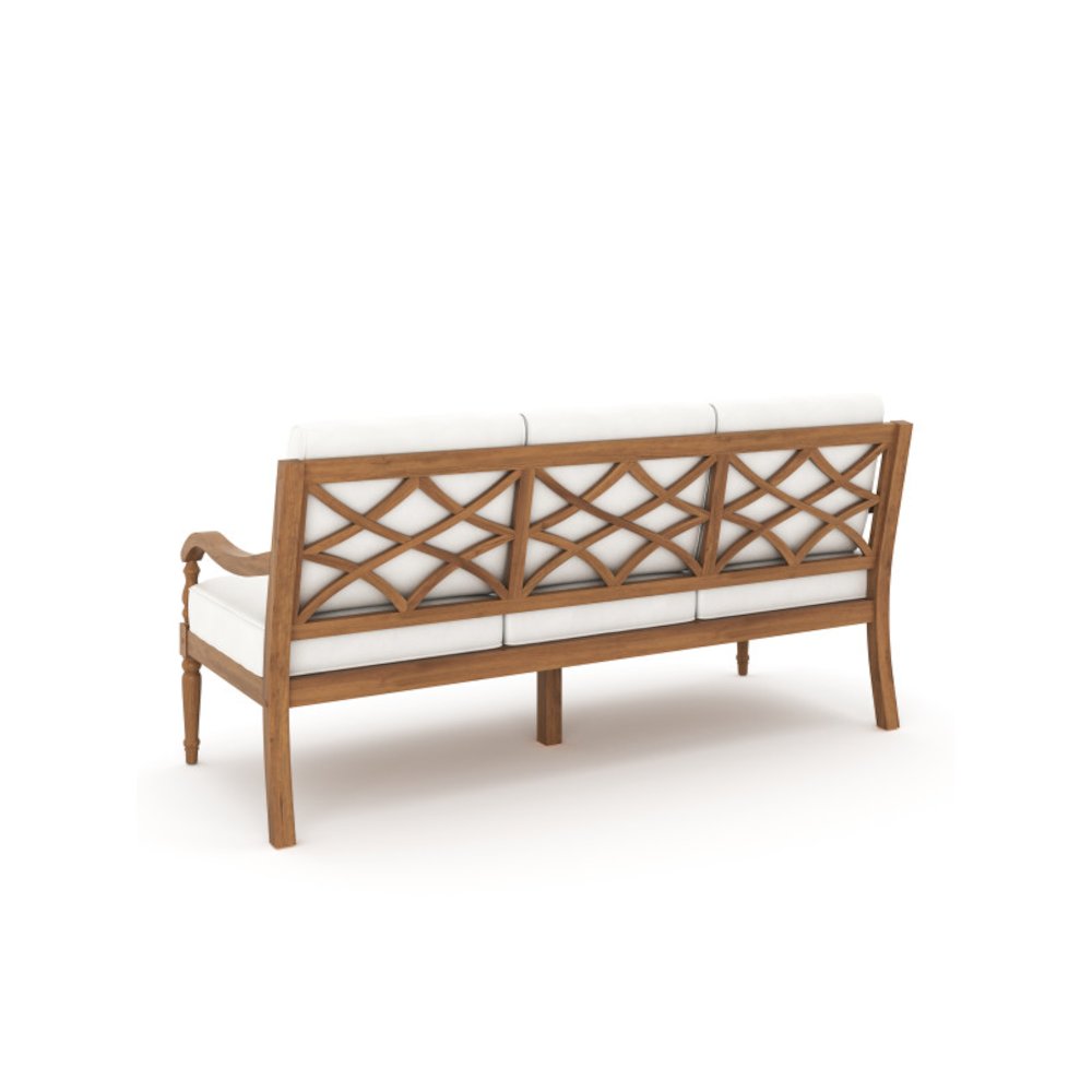 Savannah 4-piece Wood Patio Conversation Set in Natural/White. Picture 14