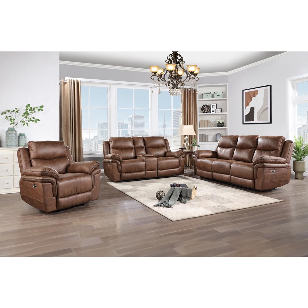 Ryland Console Loveseat W/Pwr Fr--Brown. Picture 9