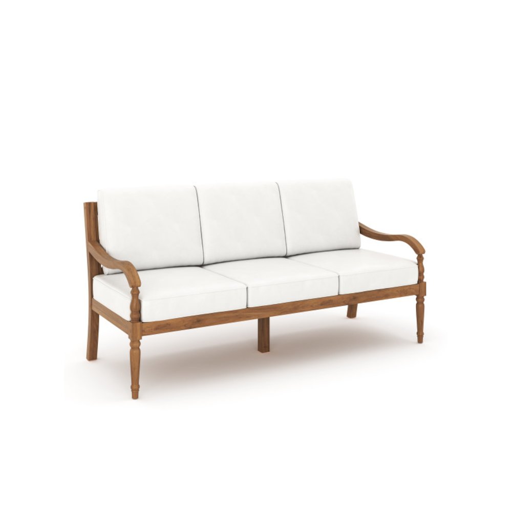 Savannah 4-piece Wood Patio Conversation Set in Natural/White. Picture 1