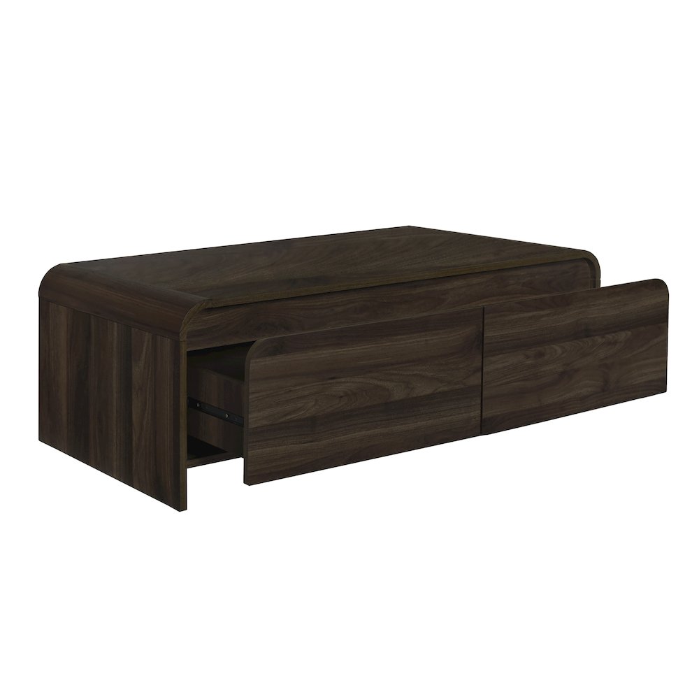 Mara 3-Piece 47 in. Walnut Rectangular Wood Coffee Table with 2 End Tables. Picture 3