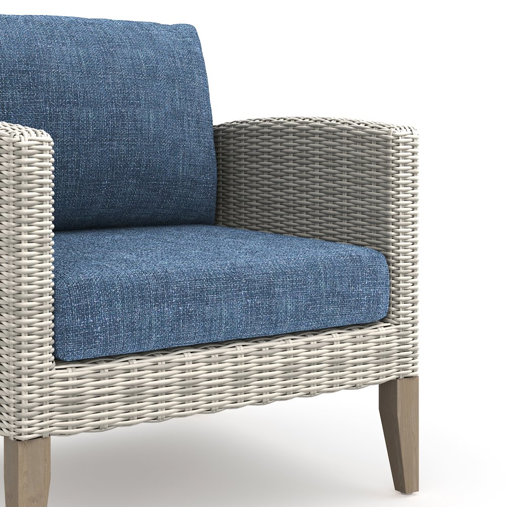 Carezza 5-Piece Wood Patio Conversation Set, Blue. Picture 7