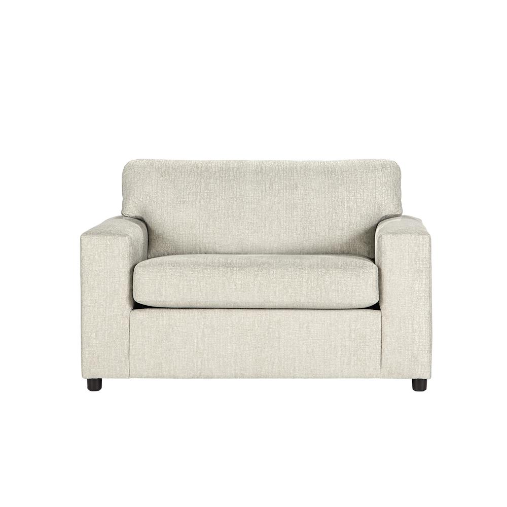 Kylo Natural Polyester Fabric Oversized Chair and a Half. Picture 1