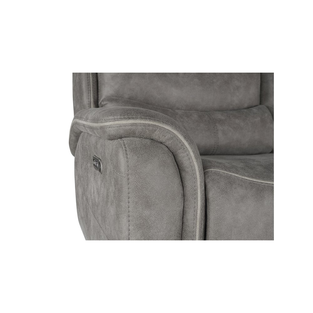 Kamari Fabric Power Console Loveseat, Gray. Picture 6
