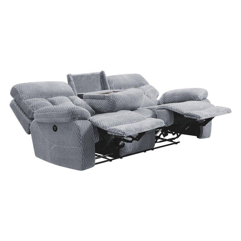 Bravo 3-Piece Fabric Power Living Room Set, Stone Gray. Picture 10