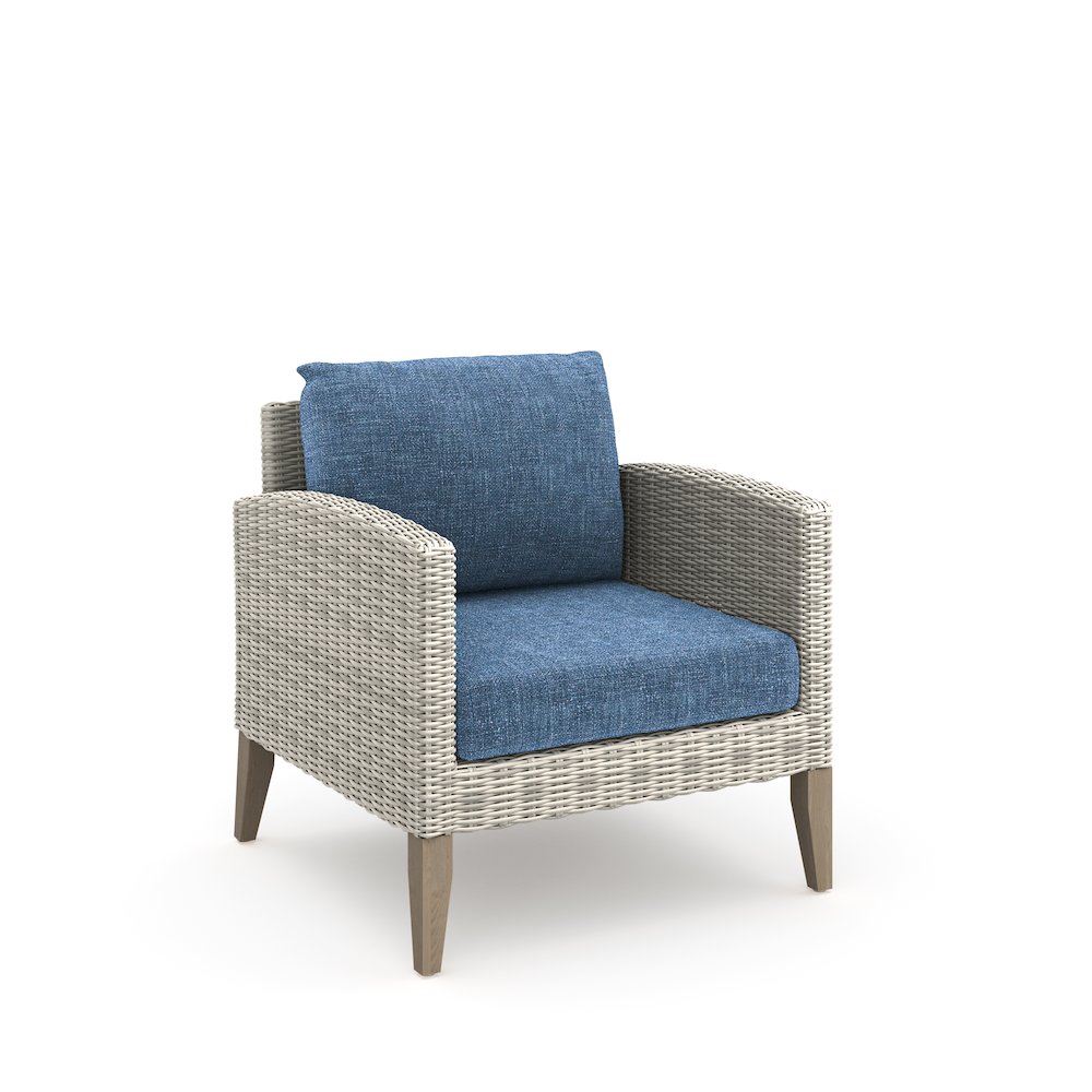 Carezza 5-Piece Wood Patio Conversation Set, Blue. Picture 2