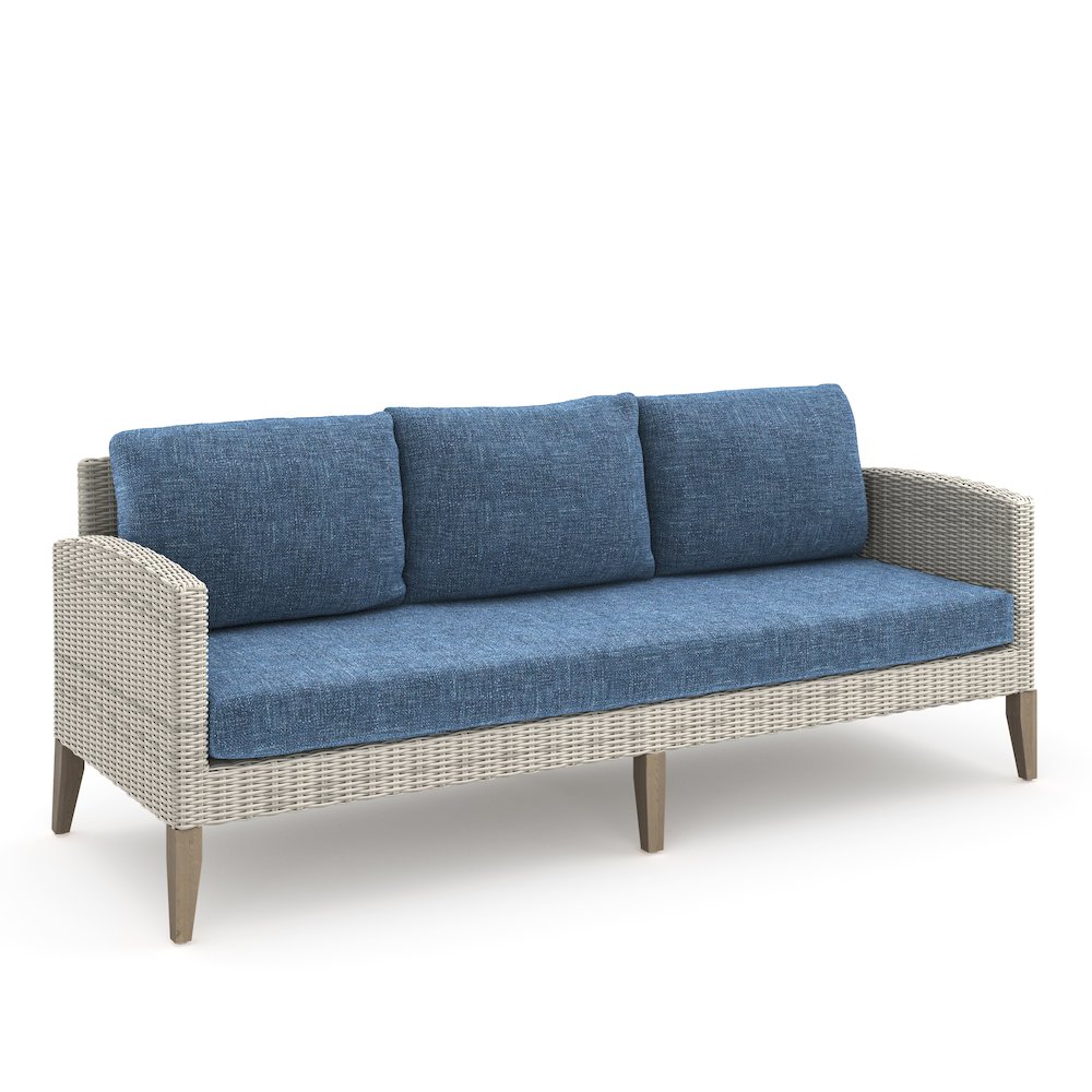 Carezza 5-Piece Wood Patio Conversation Set, Blue. Picture 1