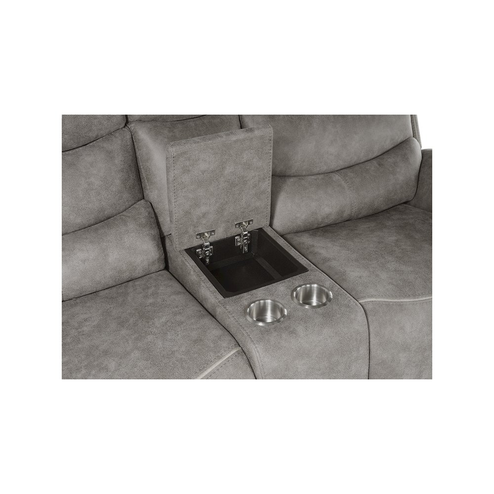 Kamari 3-Piece Fabric Manual Living Room Set, Gray. Picture 6