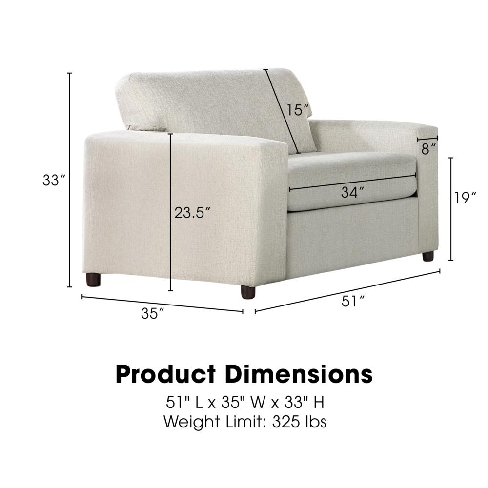 Kylo Natural Polyester Fabric Oversized Chair and a Half. Picture 5