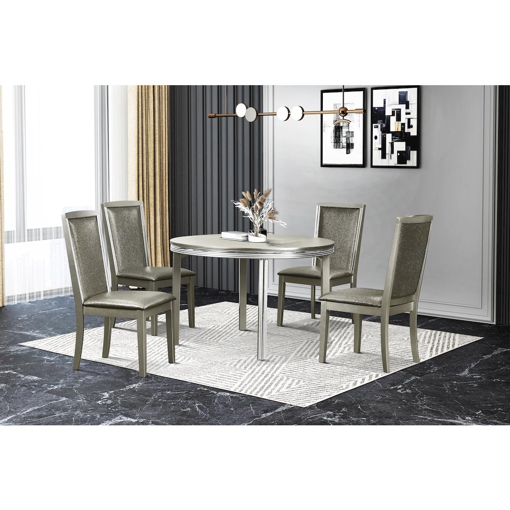 Lumina Wood Dining Chair in Silver (Set of 2). Picture 7