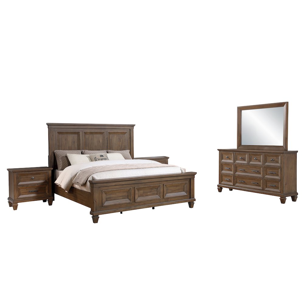 Mariana 5-Piece Wood Queen Bedroom Set, Vintage Mocha. Picture 1