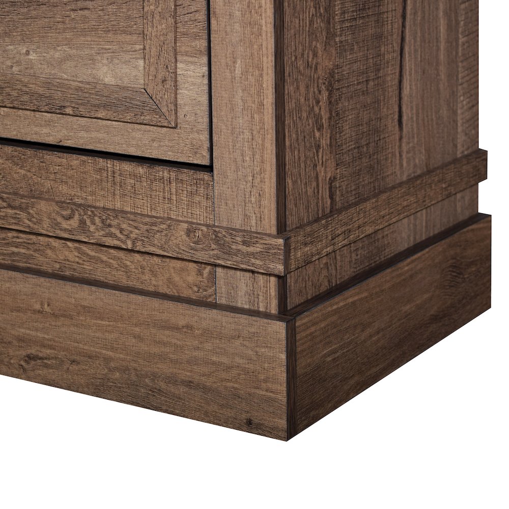 Coventry Hall 2-Piece Wood Dresser and Mirror Set in Pecan. Picture 5
