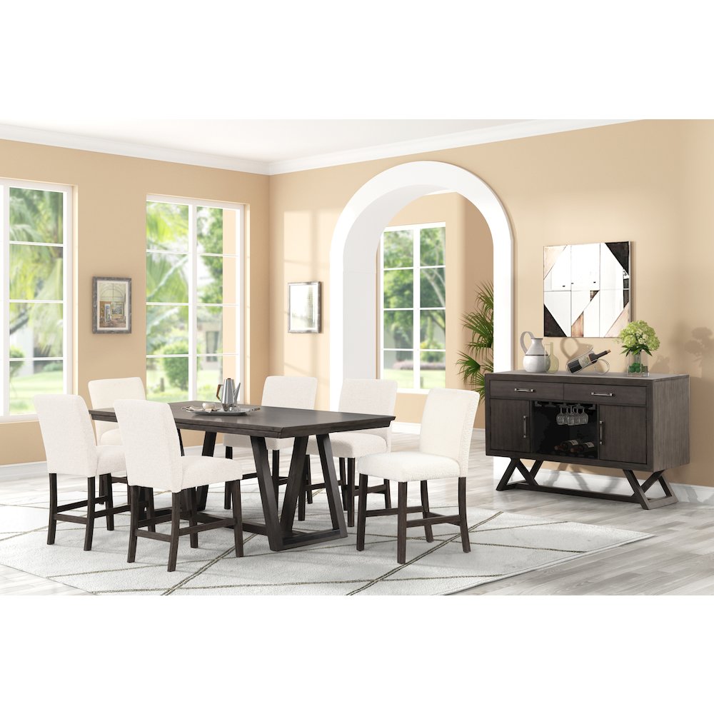 High Line Upholstered Dining Chair (Set of 2), White. Picture 8