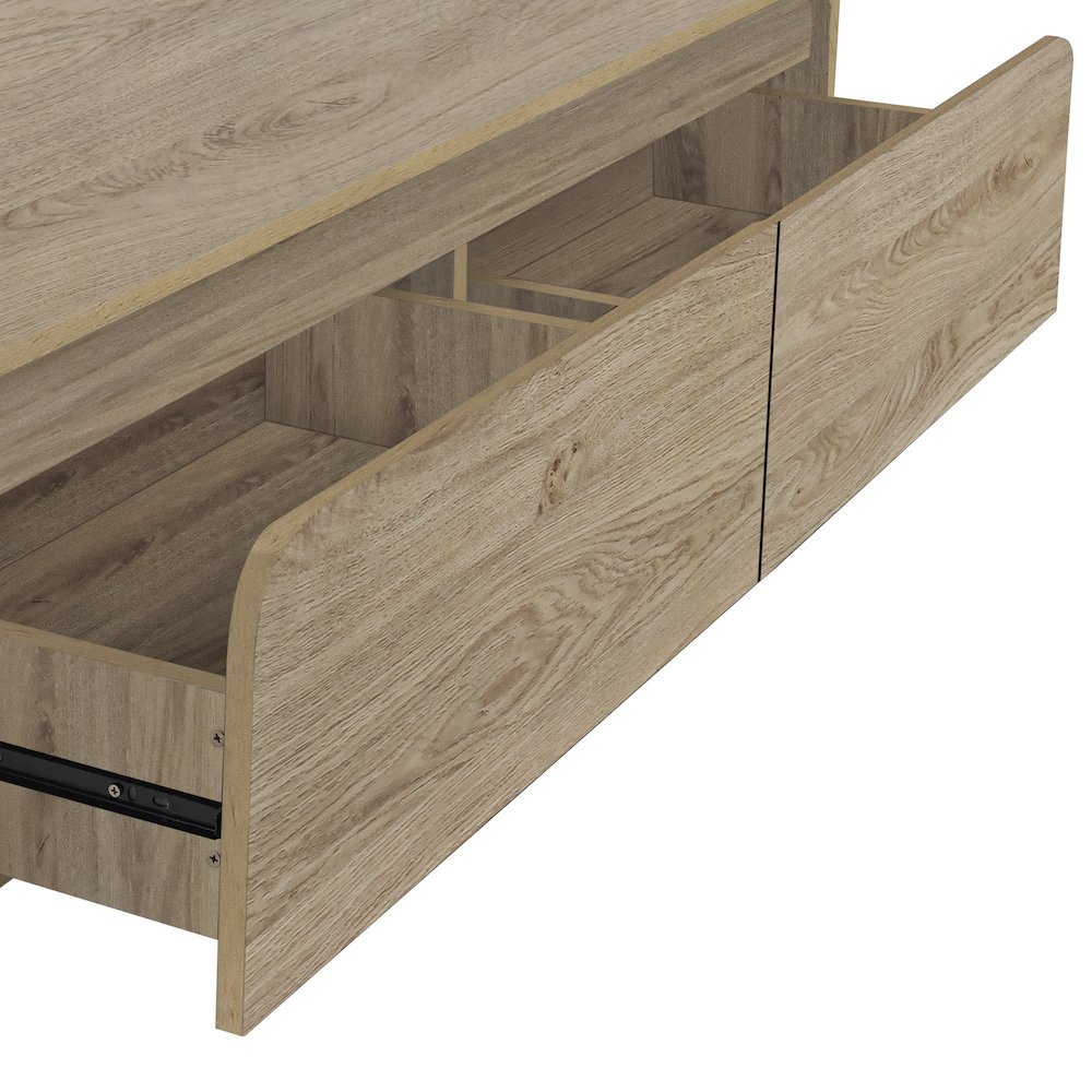 Mara 3-Piece 47 in. Natural Rectangular Wood Coffee Table with 2 End Tables. Picture 7