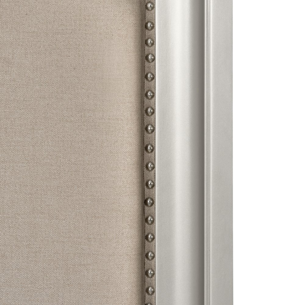 Reflections Wood Upholstered California King Bed, Silver. Picture 6