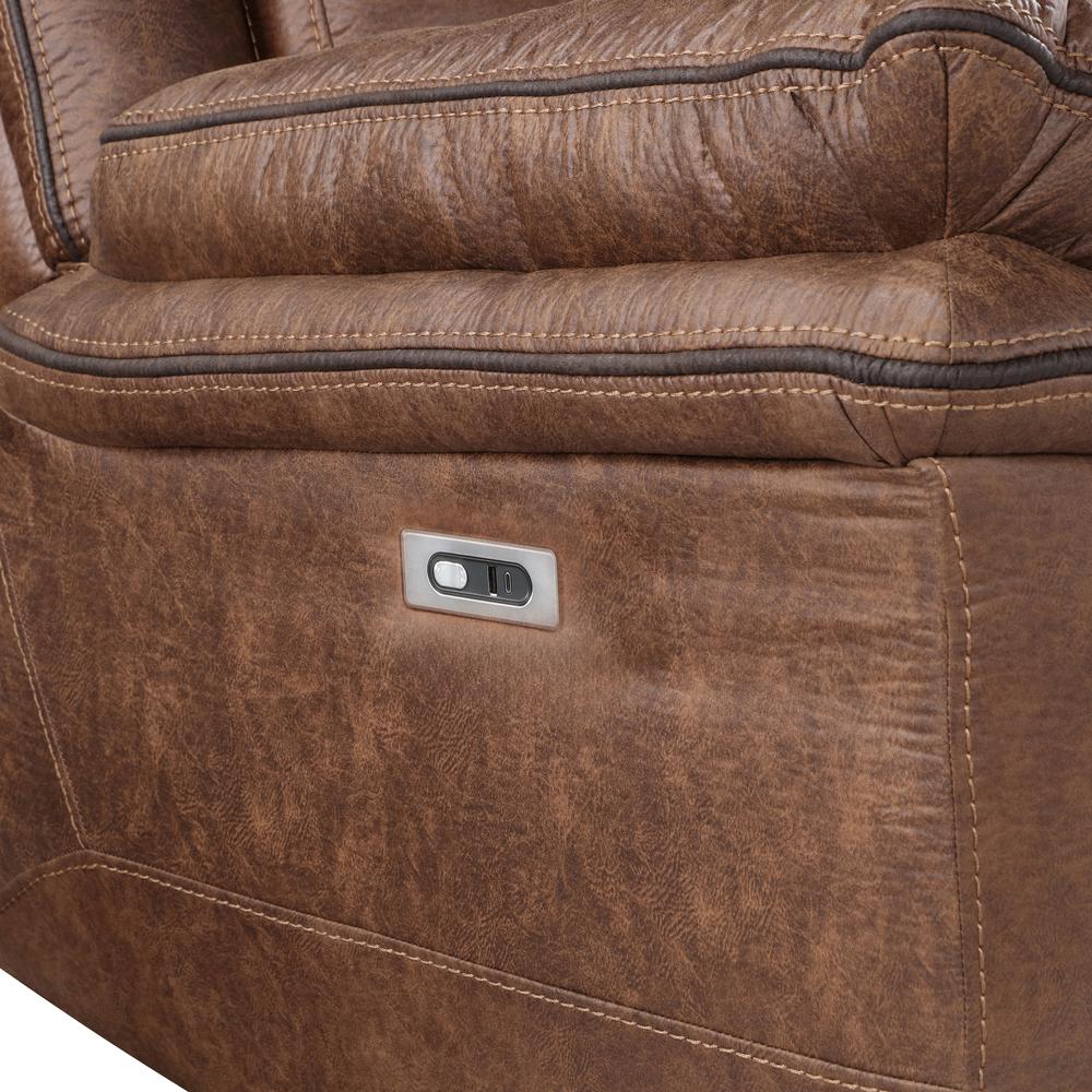 Ryland Sofa W/Pwr Fr- Brown. Picture 7
