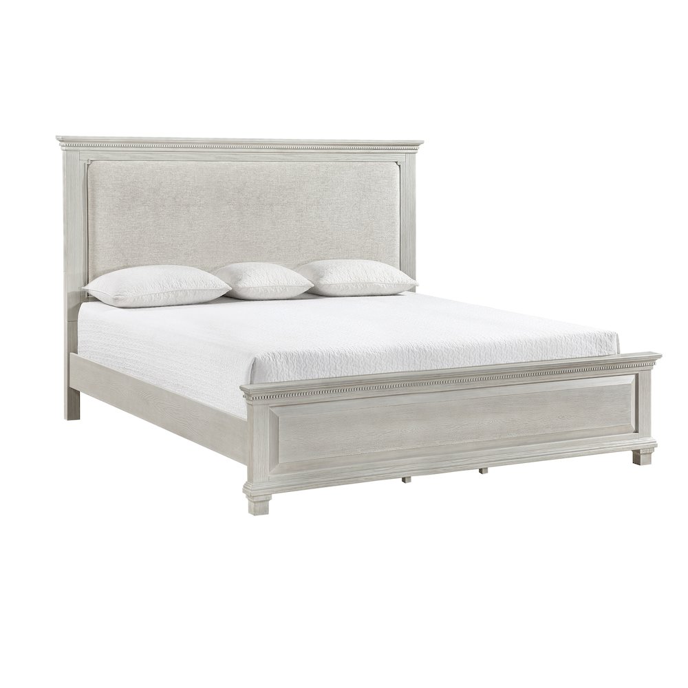 Silver Sands Upholstered California King Panel Bed in Gray. Picture 6