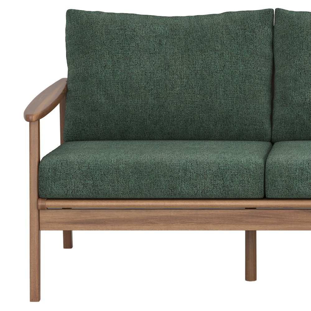 Ashton Wood/Fabric Patio Sofa in Moss Green. Picture 5