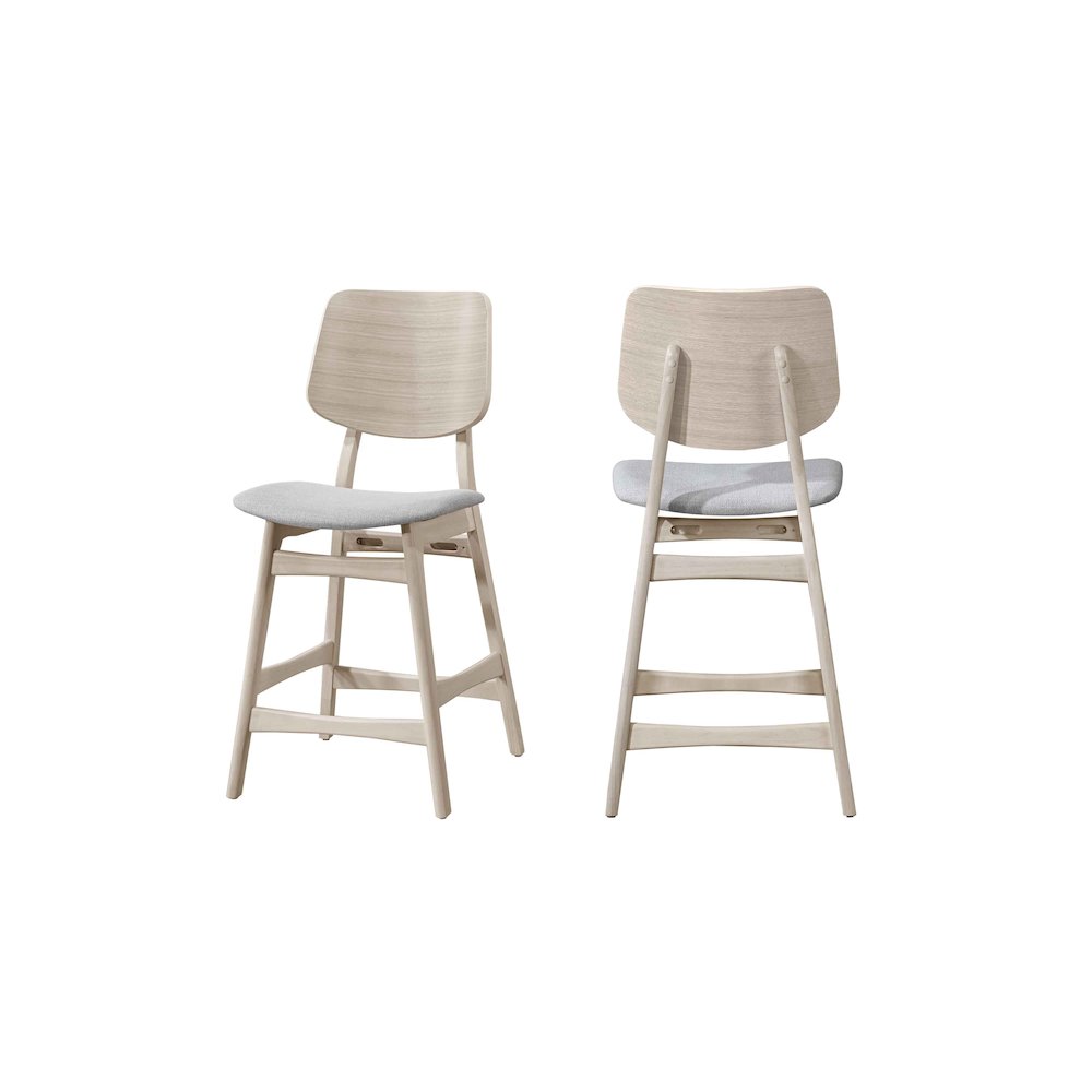 Oscar Wood Counter Chair in White Ash/Gray (Set of 6). Picture 1