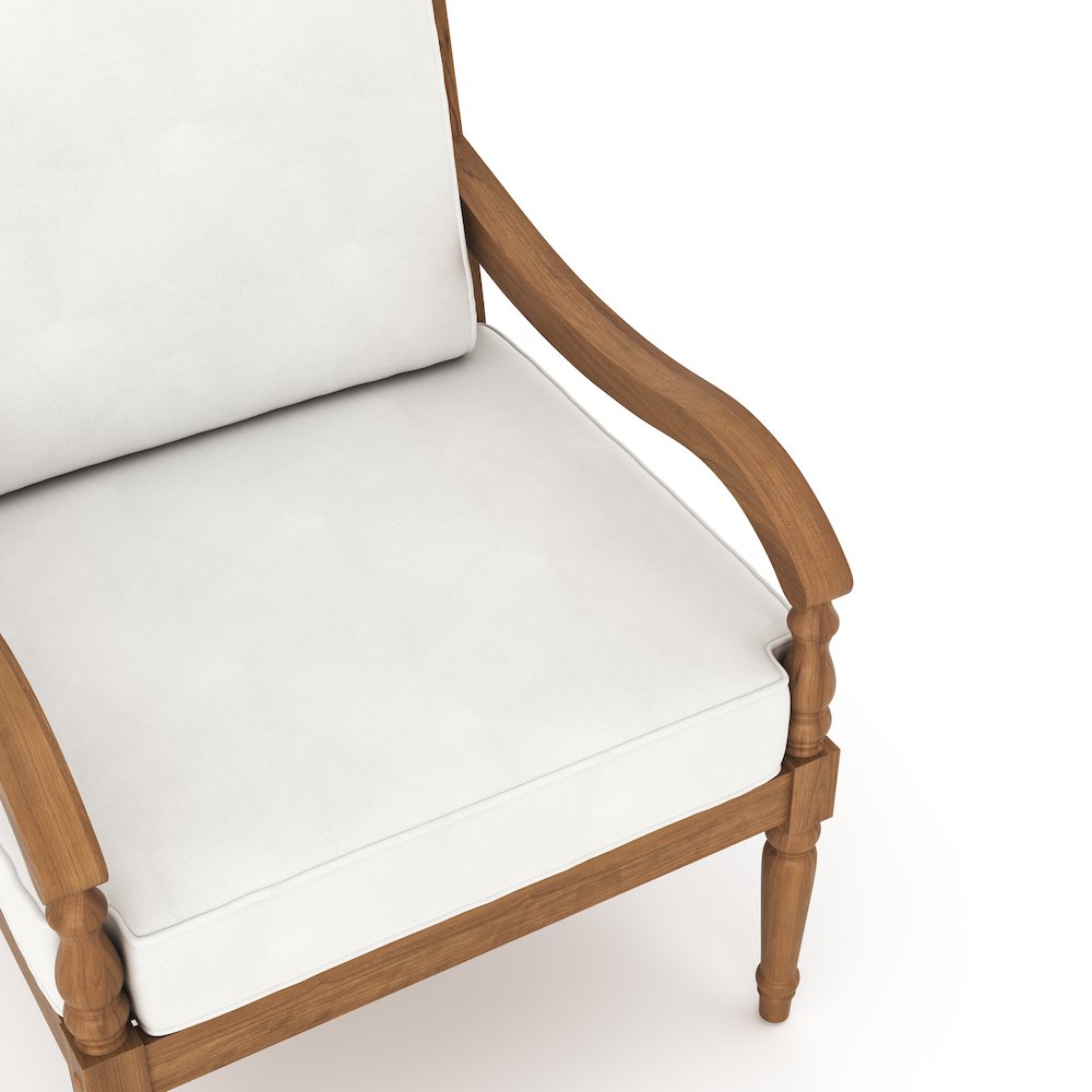 Savannah 4-piece Wood Patio Conversation Set in Natural/White. Picture 11