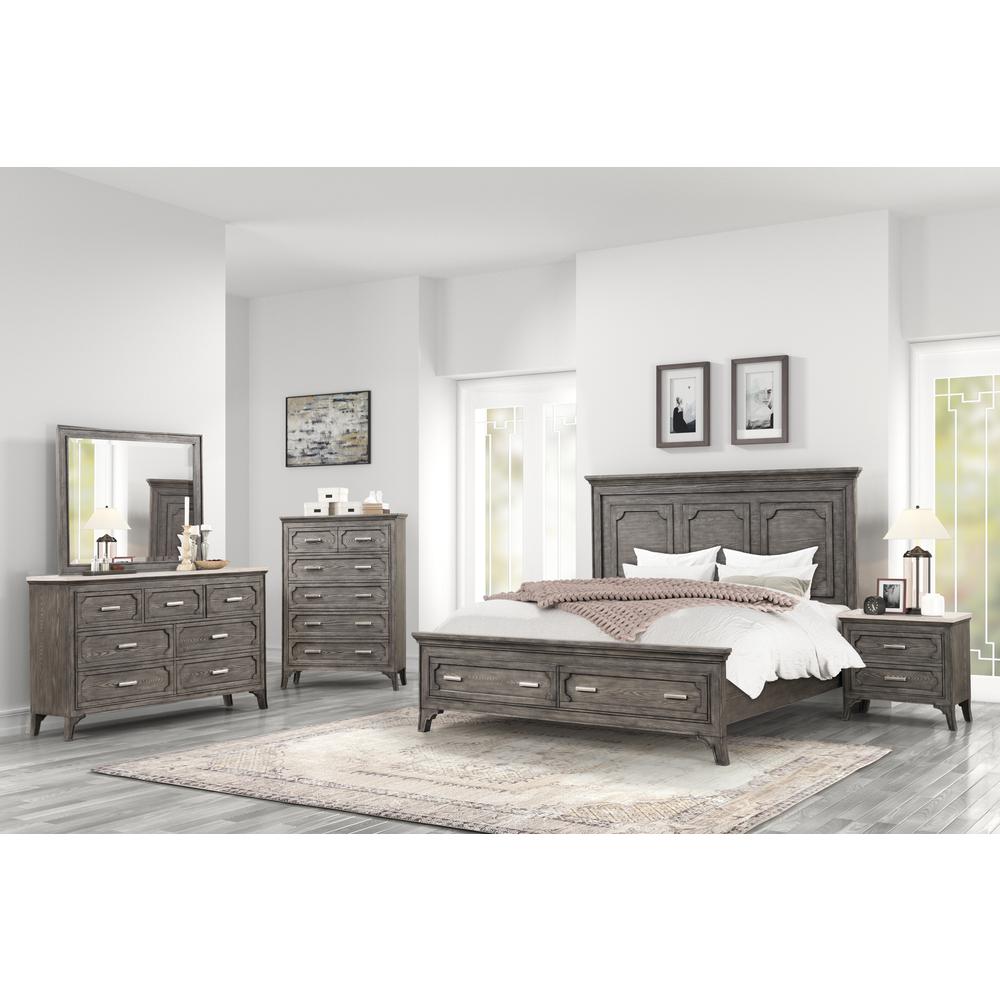 Lisbon Marble Top Dresser-Gray. Picture 3