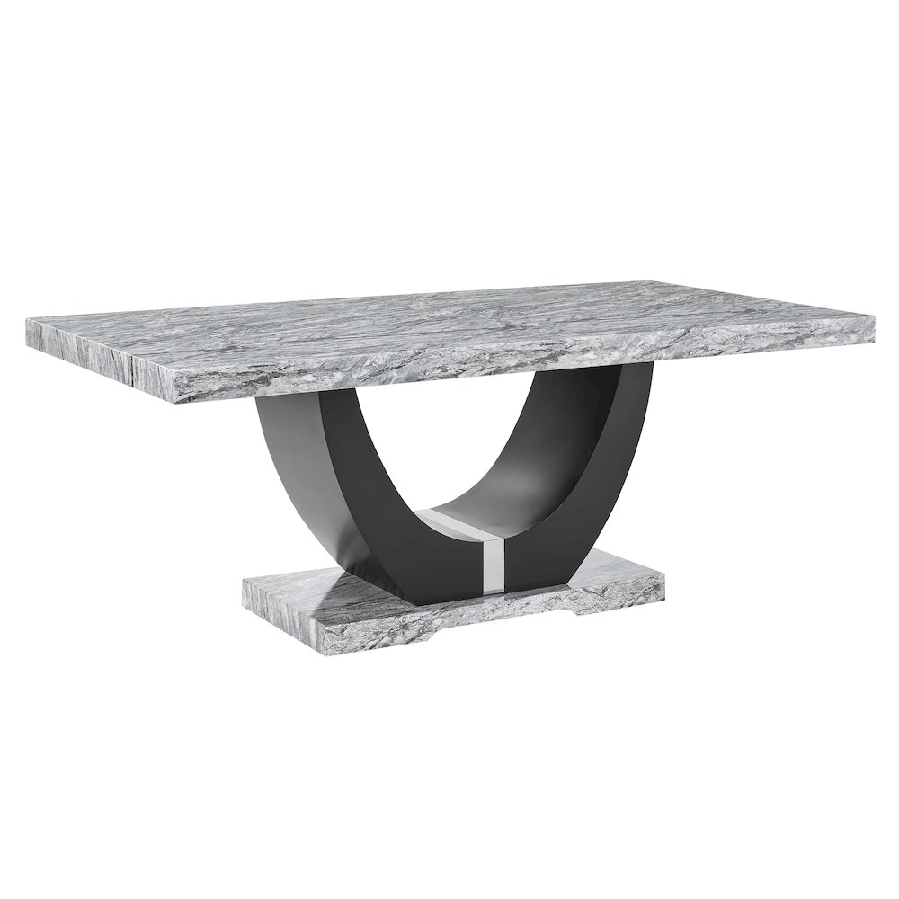 Lyra 7-Piece Wood Dining Table Set, Gray. Picture 4