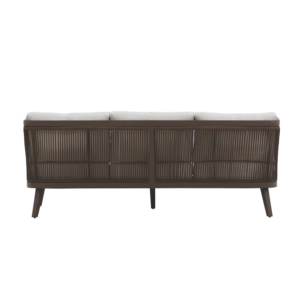 Genova 2-Piece Metal & Wicker Patio Set in Brown/Gray. Picture 6