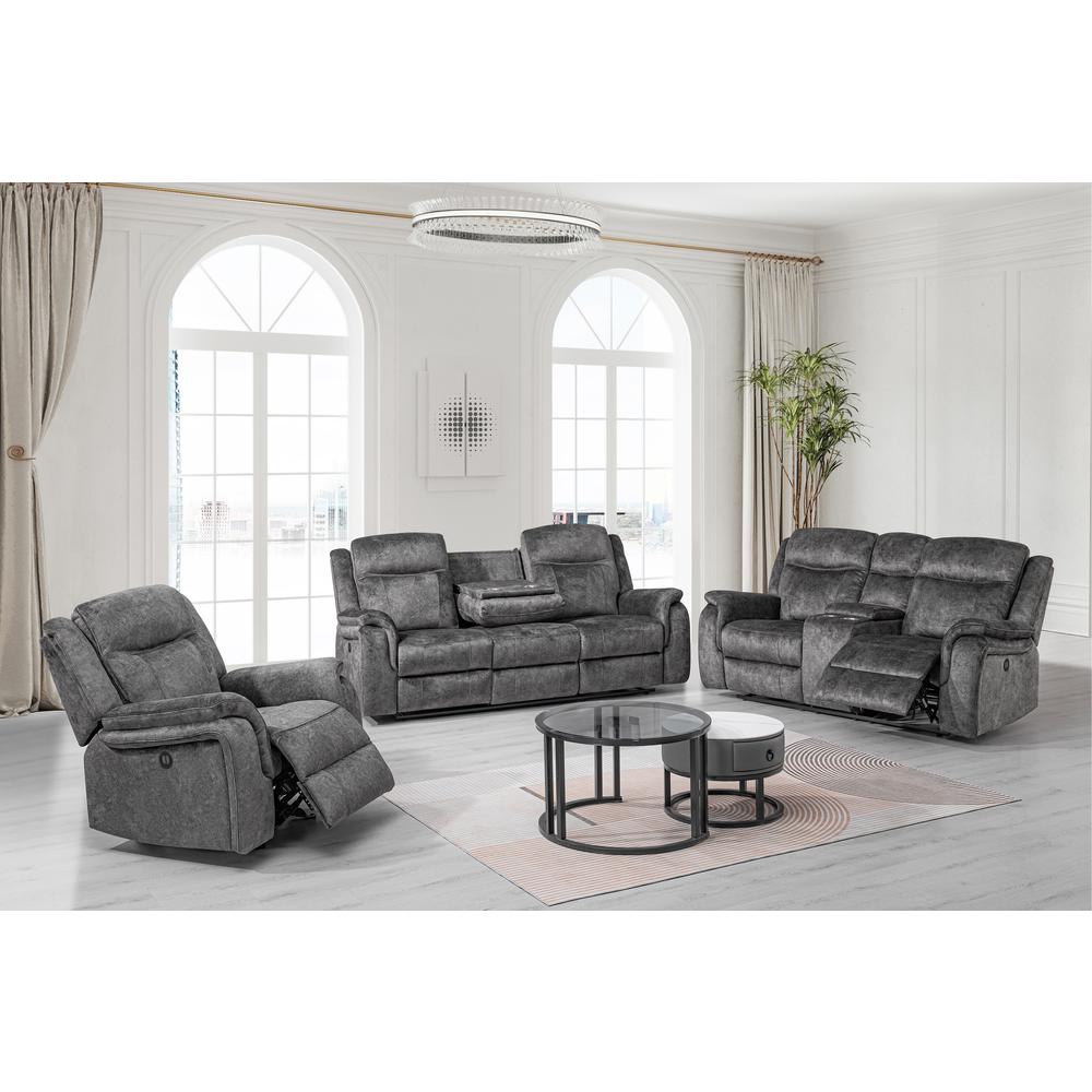 Park City Console Loveseat W/ Pwr Fr-Slate. Picture 7