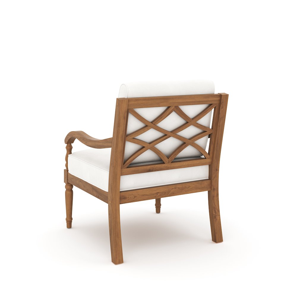Savannah 4-piece Wood Patio Conversation Set in Natural/White. Picture 9