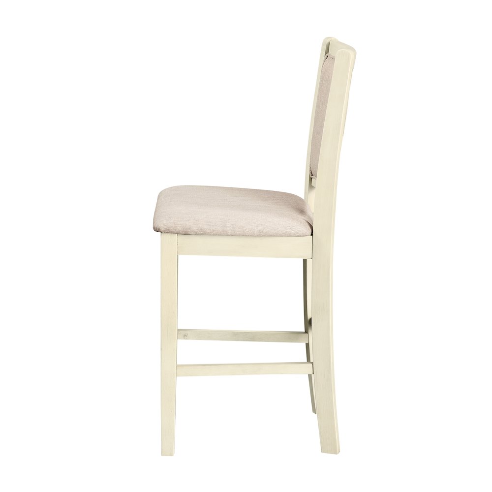 Amy Wood Counter Chair in Bisque (Set of 6). Picture 3