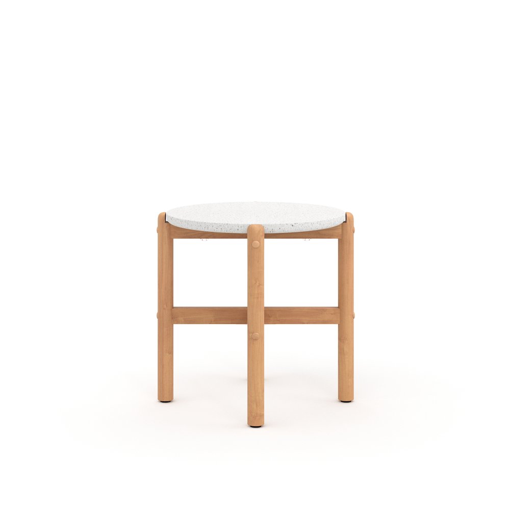 Solstice 19.4 in. Round Wood End Table with Terazzo Top. Picture 2