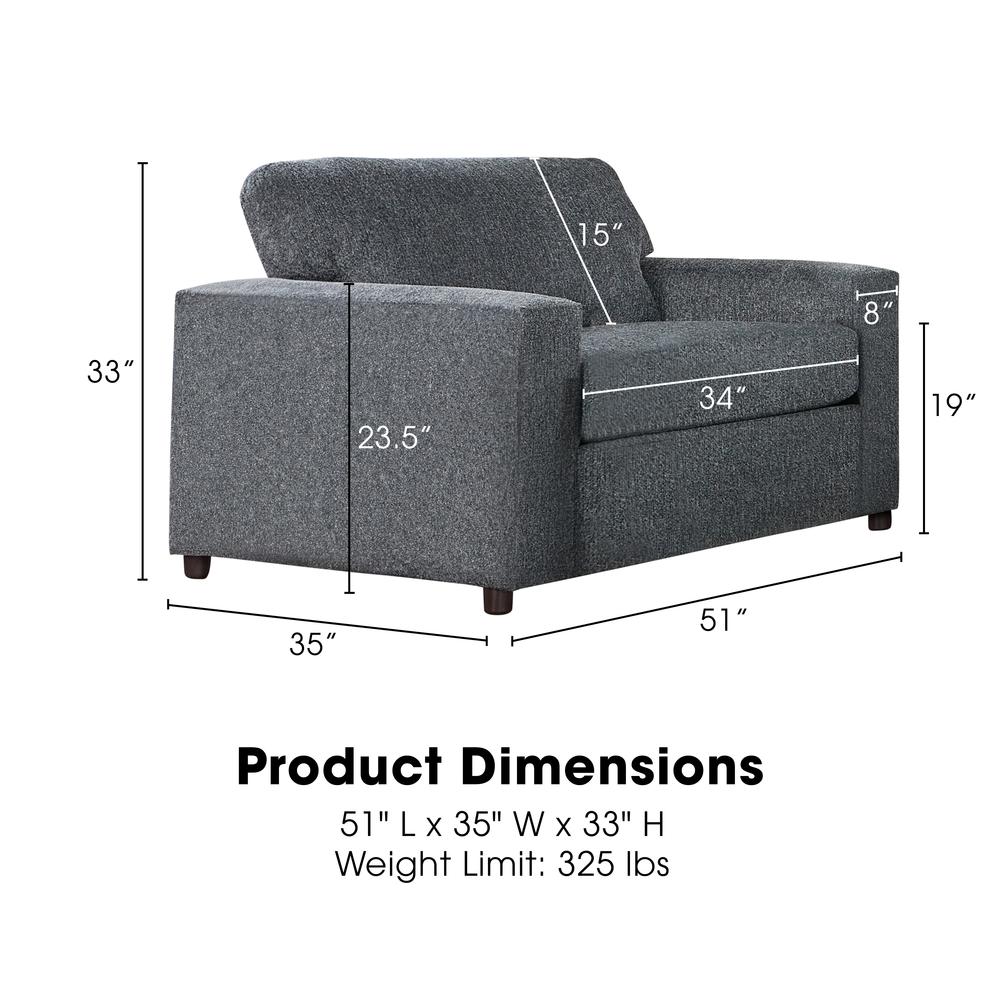 Kylo Gray Polyester Fabric Oversized Chair and a Half. Picture 5
