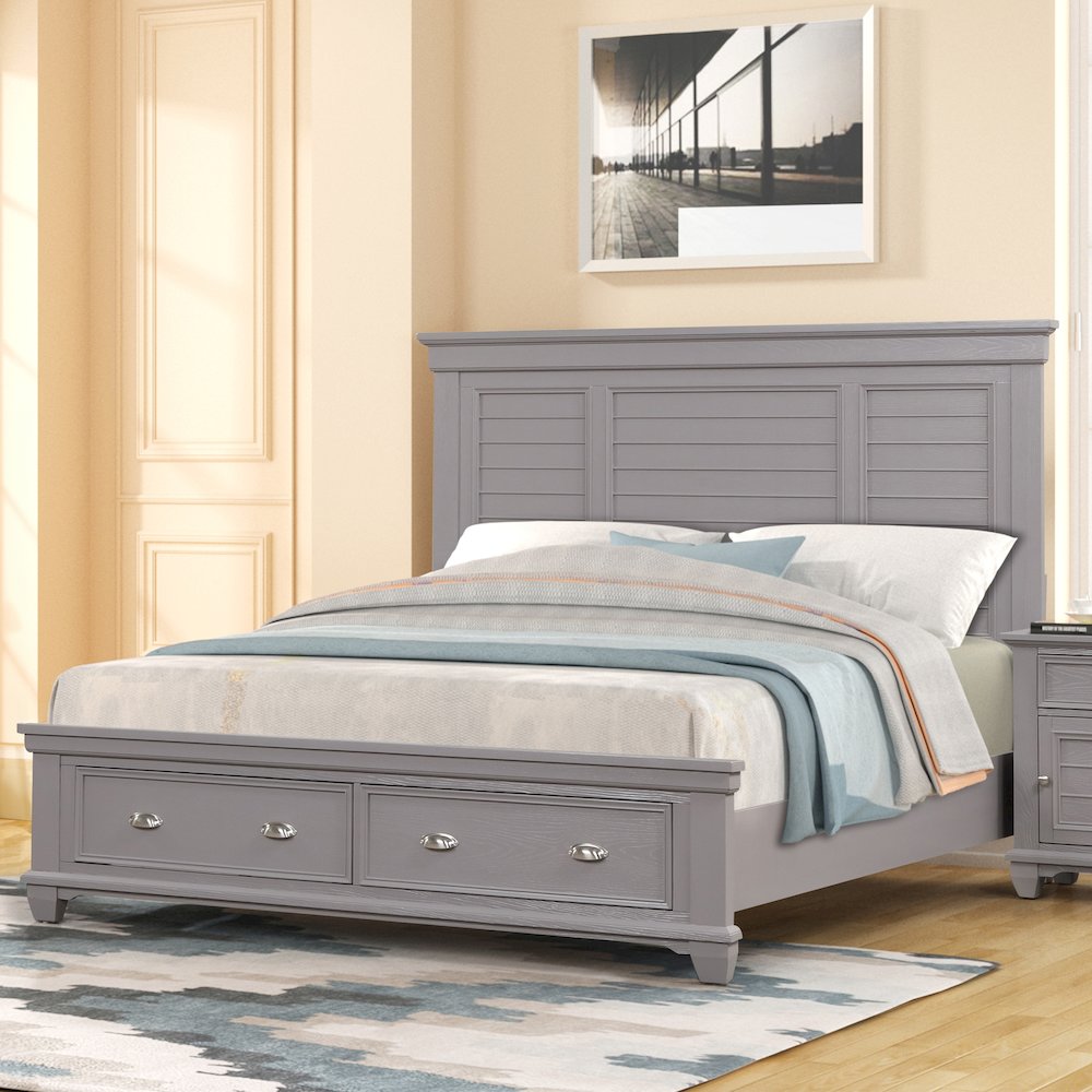 Jamestown Wood California King Storage Bed, Gray. Picture 2