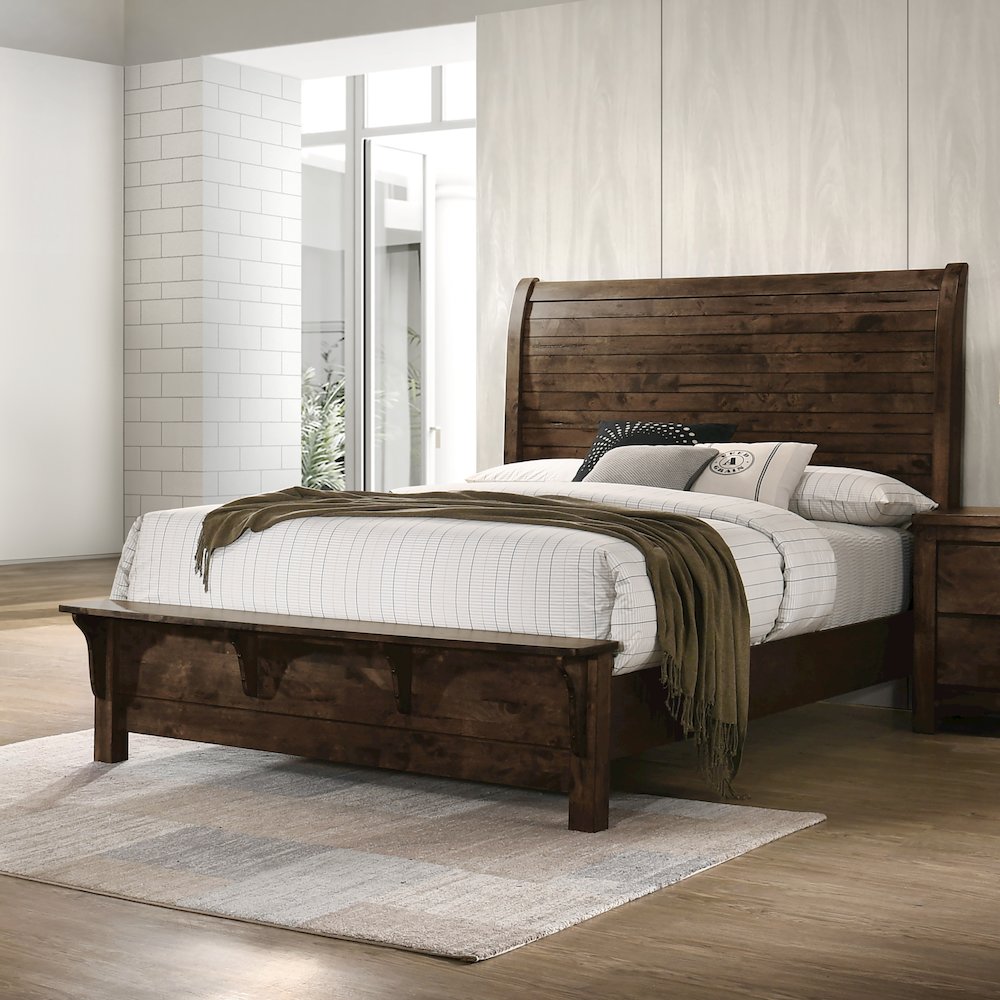 Blue Ridge Wood California King Bed, Rustic Gray. Picture 2