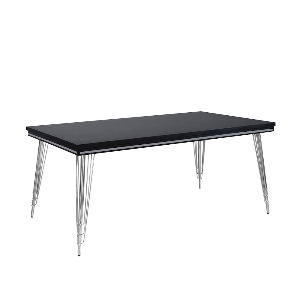 Ava 5-Piece Wood Upholstered Dining Set in Black. Picture 2