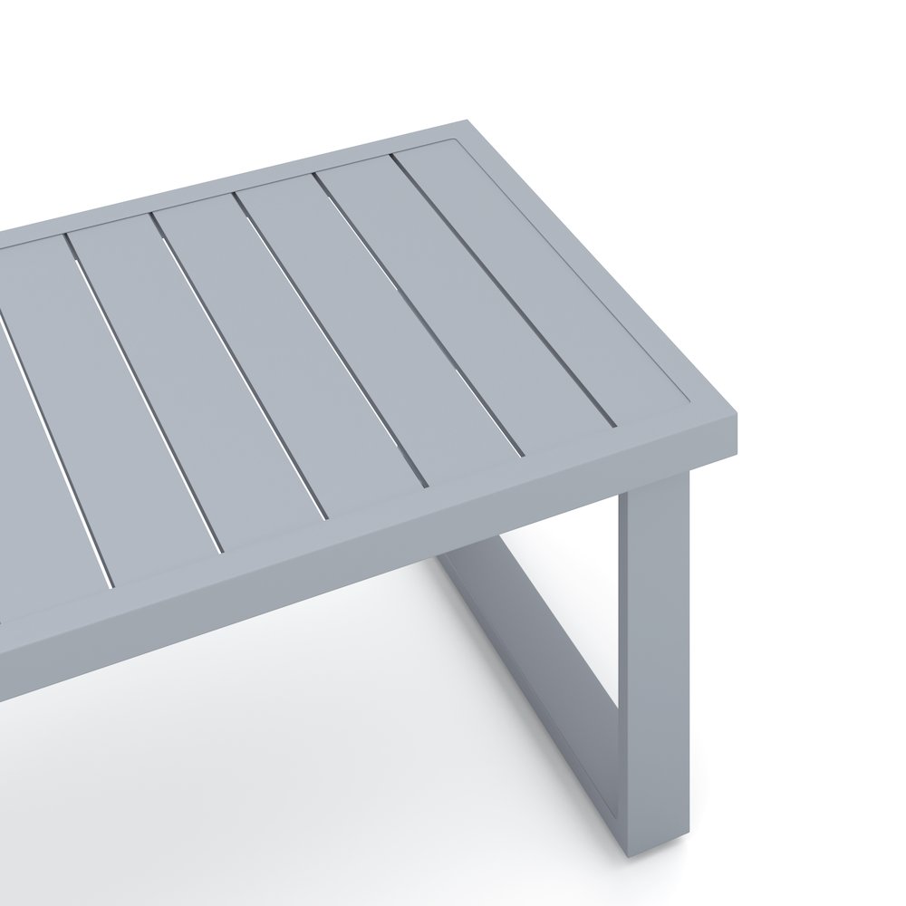 Fiji 2 Pc Sofa And Slat Top Coffee Table Set-Gray. Picture 6