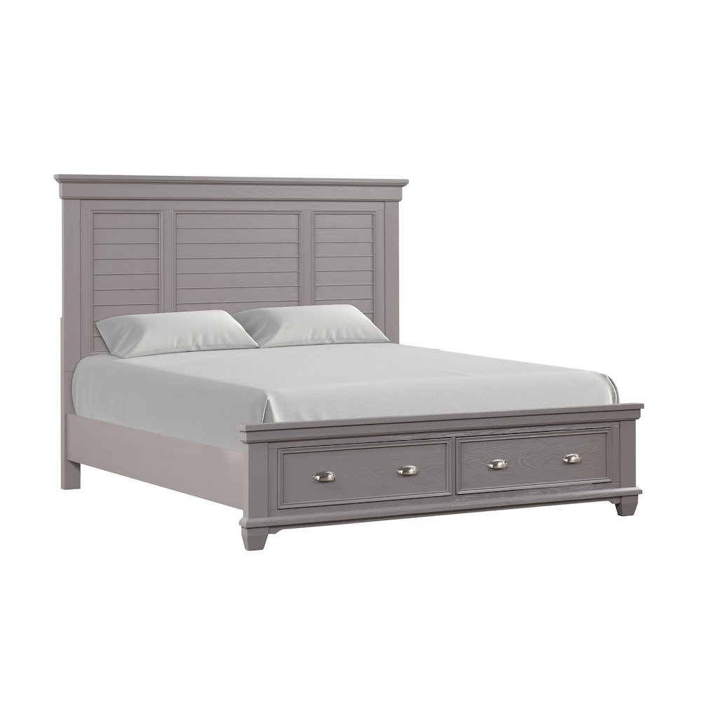 Jamestown Wood California King Storage Bed, Gray. Picture 1