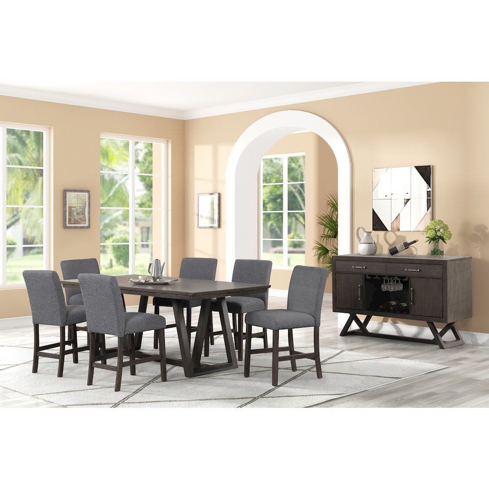 High Line Upholstered Dining Chair (Set of 2), Gray. Picture 8