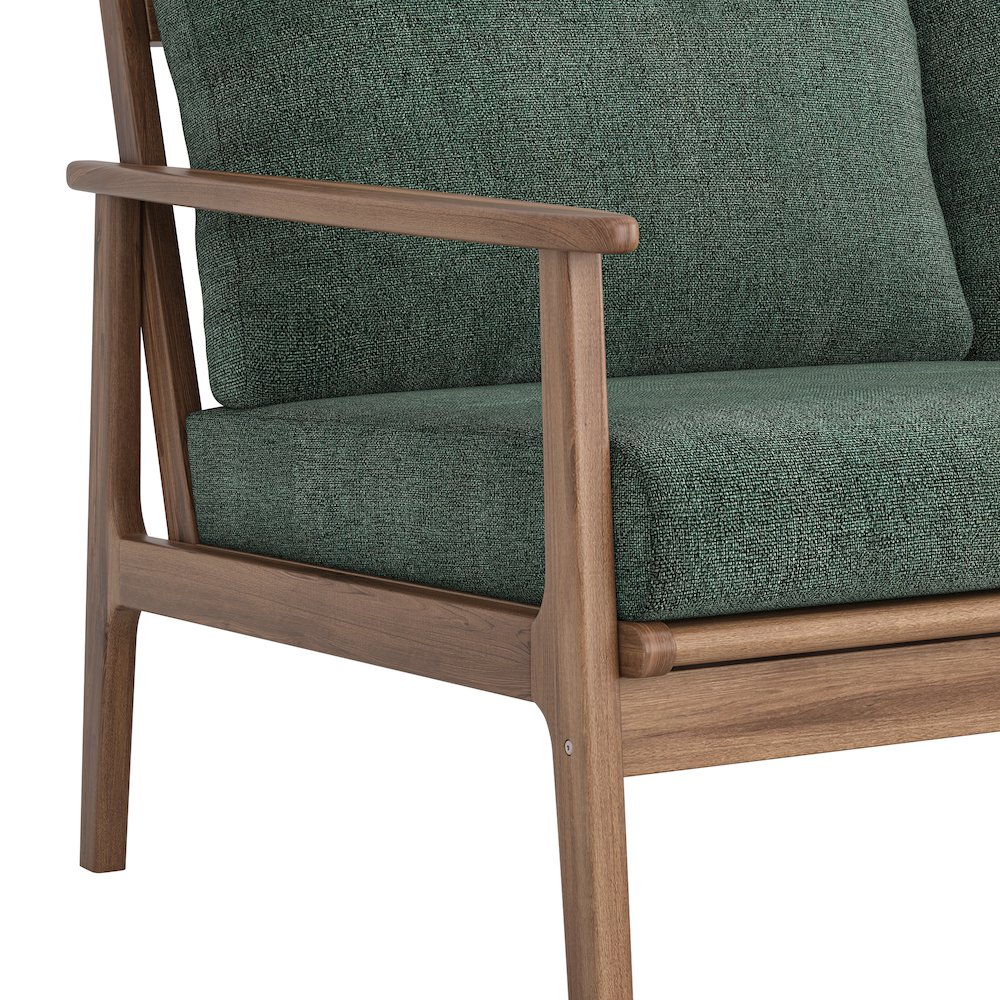 Ashton Wood/Fabric Patio Sofa in Moss Green. Picture 6