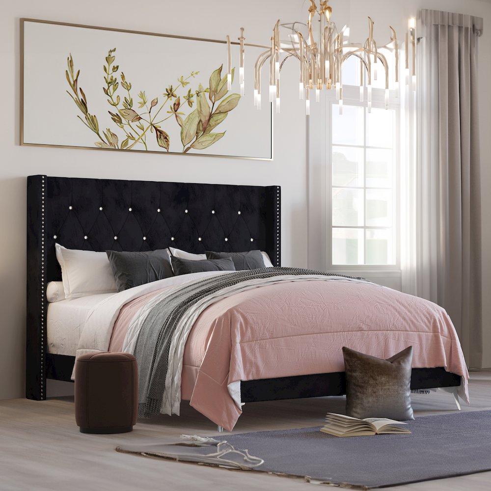 Huxley Wood California King Bed, Black. Picture 2