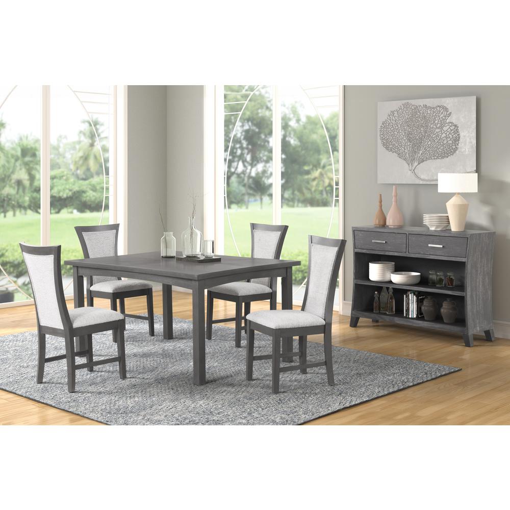 Flair  60" Dining Table & 4 Chairs (5 Pc Set)-Gray. Picture 9