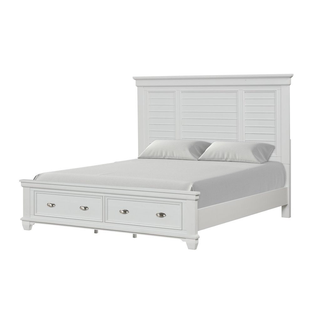 Jamestown Wood California King Storage Bed, White. Picture 2
