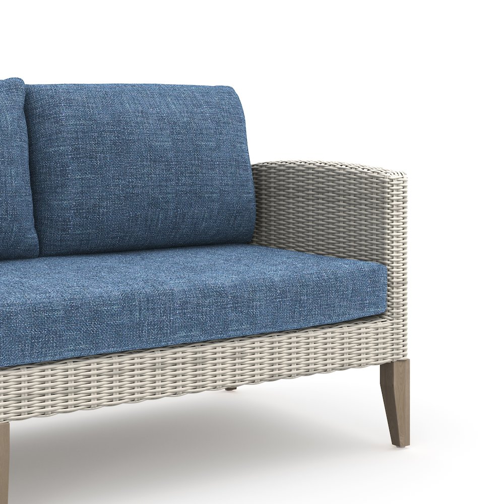 Carezza 5-Piece Wood Patio Conversation Set, Blue. Picture 4