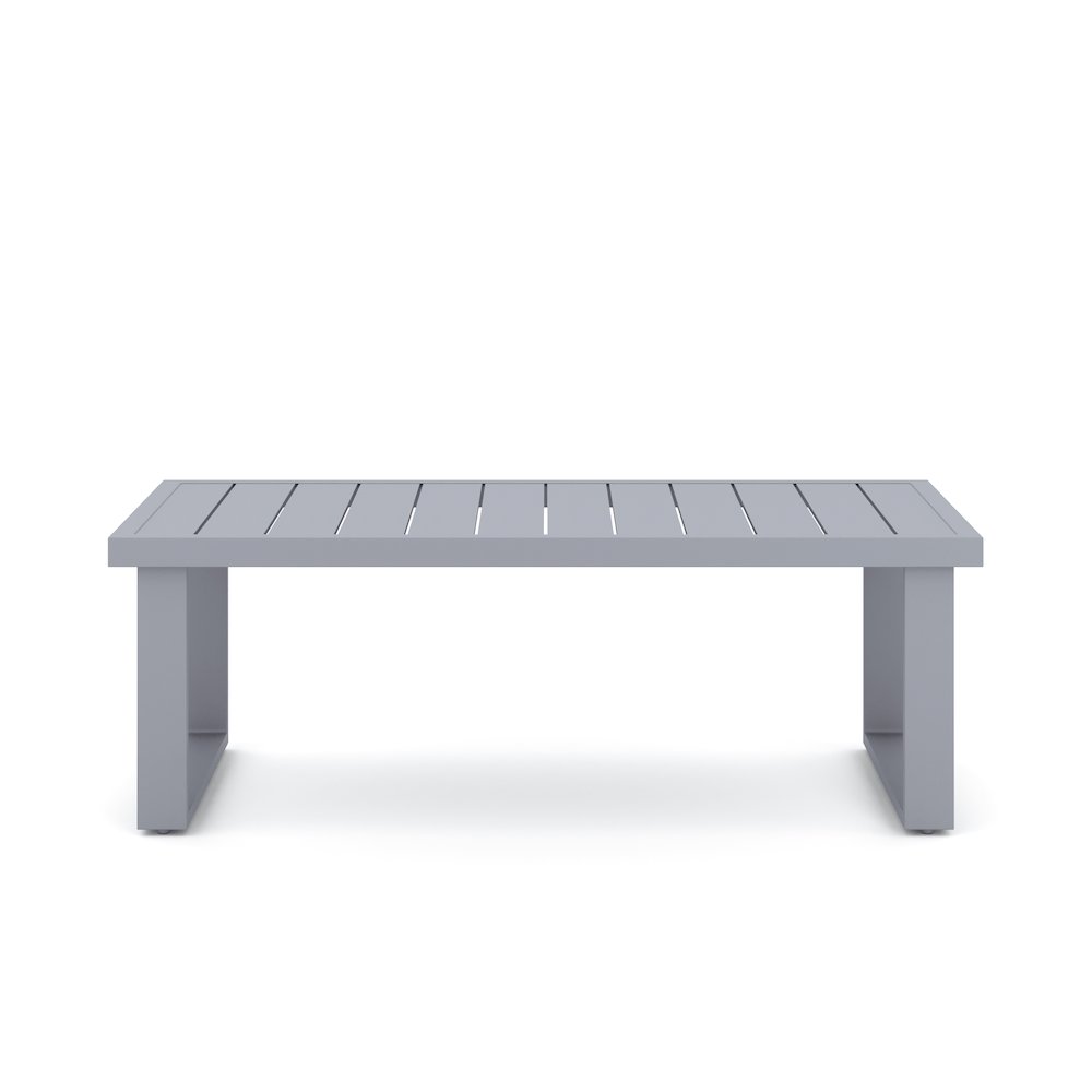 Fiji 2 Pc Sofa And Slat Top Coffee Table Set-Gray. Picture 5